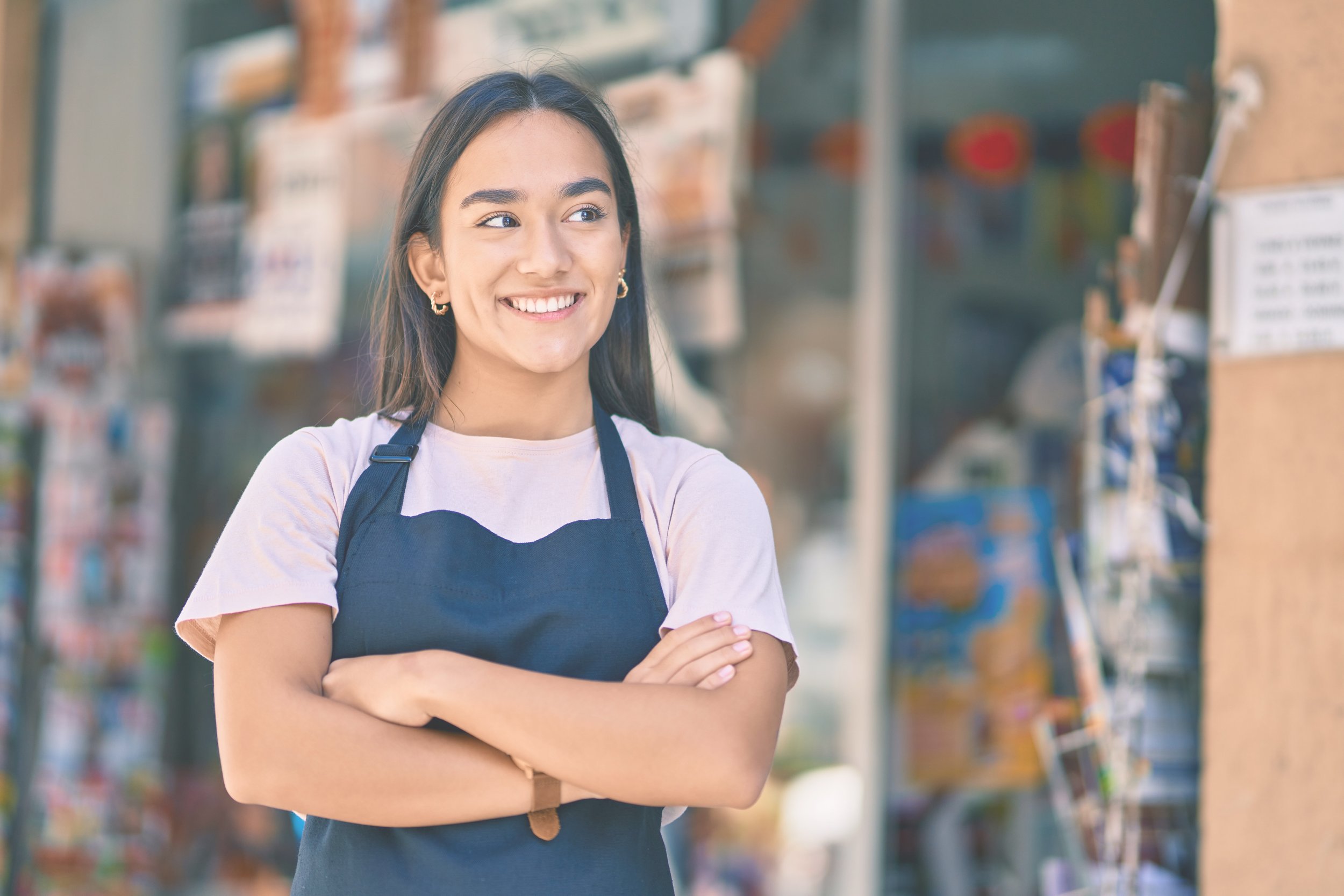 a person wearing an apron